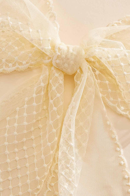 Versona ivory scalloped tulle bow IVORY
