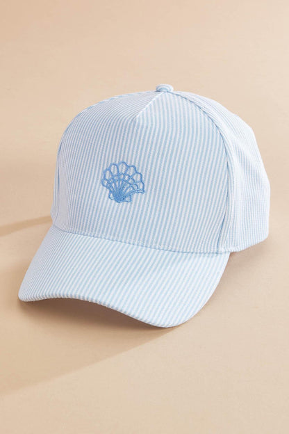 Versona seashell striped baseball hat BLUE