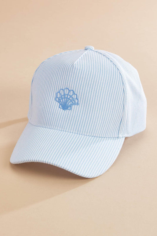Versona seashell striped baseball hat BLUE