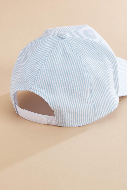 Versona seashell striped baseball hat BLUE
