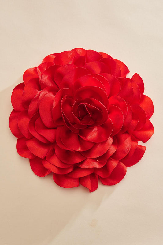 Versona red rose hair barrette RED
