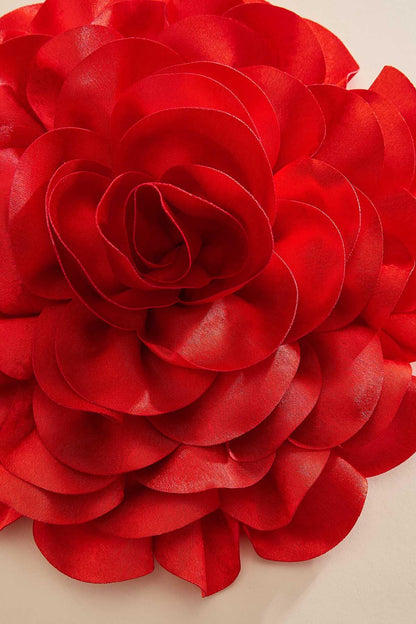Versona red rose hair barrette RED