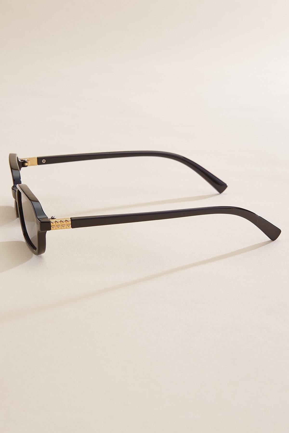 Versona thin square frame sunglasses BLACK