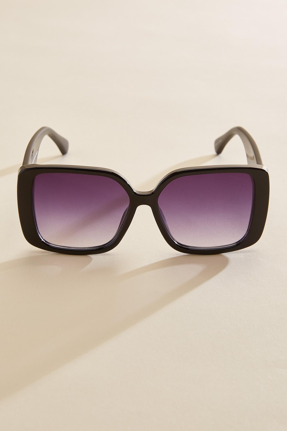 Versona oversized gold ring square sunglasses BLACK