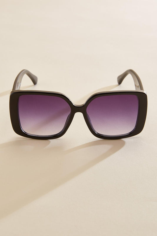 Versona oversized gold ring square sunglasses BLACK