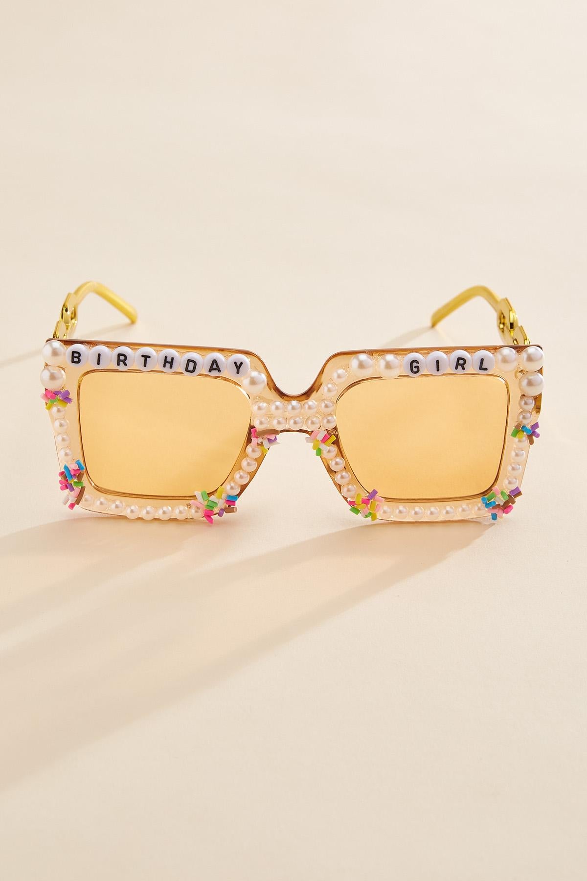 Versona birthday girl embellished sunglasses GOLD
