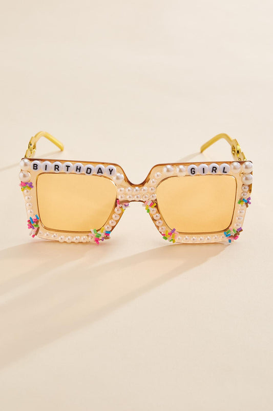 Versona birthday girl embellished sunglasses GOLD
