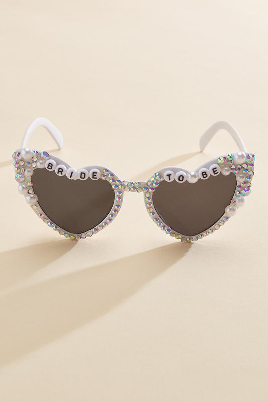 Versona pearl bride to be sunglasses WHITE