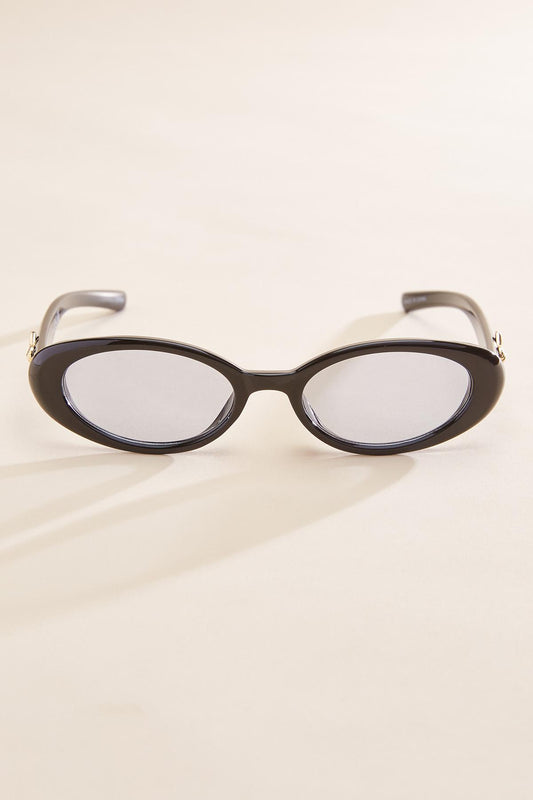 Versona bow embellished round sunglasses BLACK