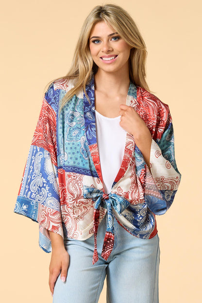 Versona boho babe satin kimono RACING_RED