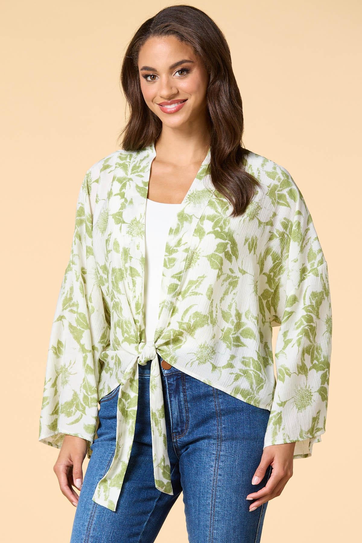 Versona pretty palms cardigan CALLISTE_GREEN