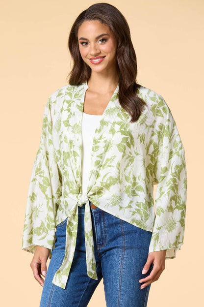 Versona pretty palms cardigan CALLISTE_GREEN