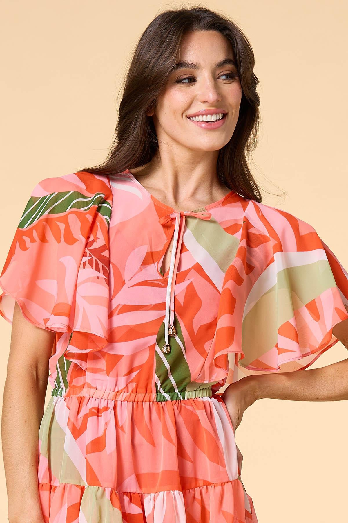 Versona cabana cocktails cover up dress CORAL