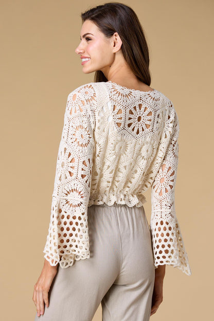 Versona crochet my way surplice top NATURAL