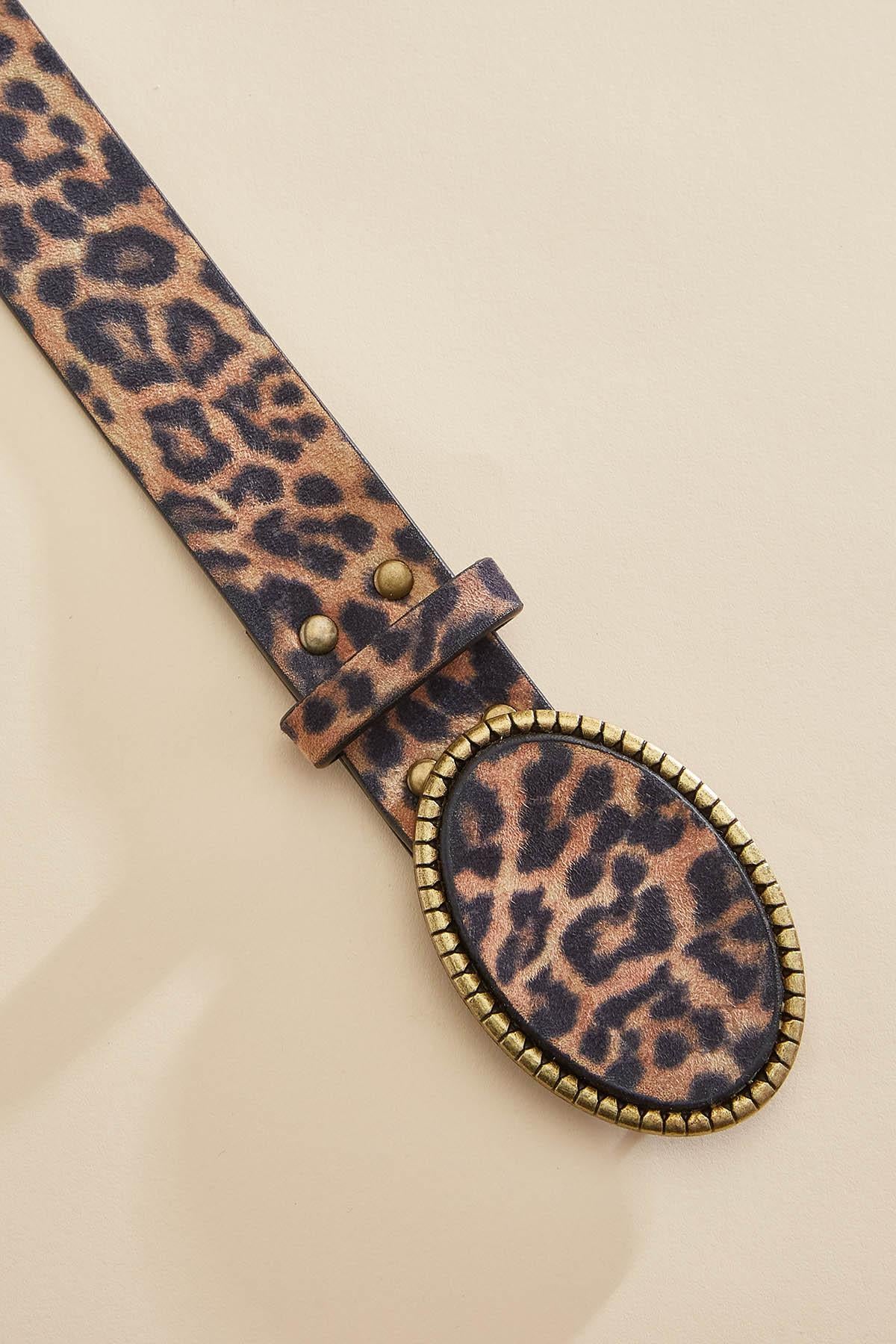 Versona leopard printed belt LEOPARD_PATTERN