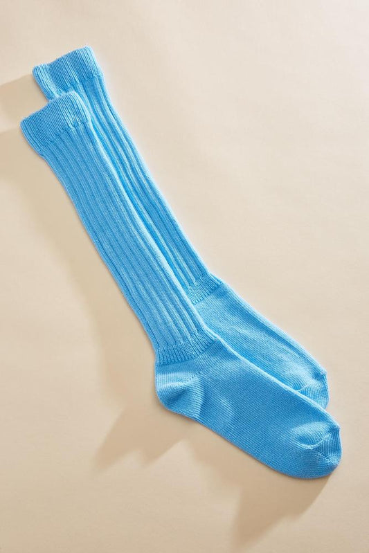 Versona slouchy ribbed crew socks BLUE
