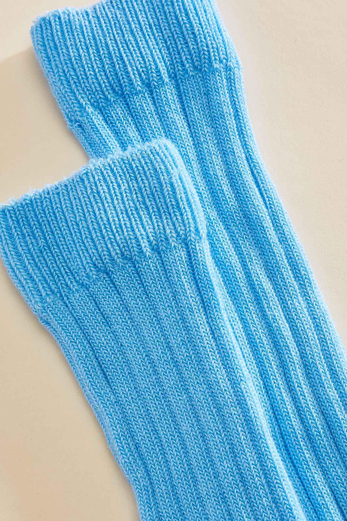 Versona slouchy ribbed crew socks BLUE