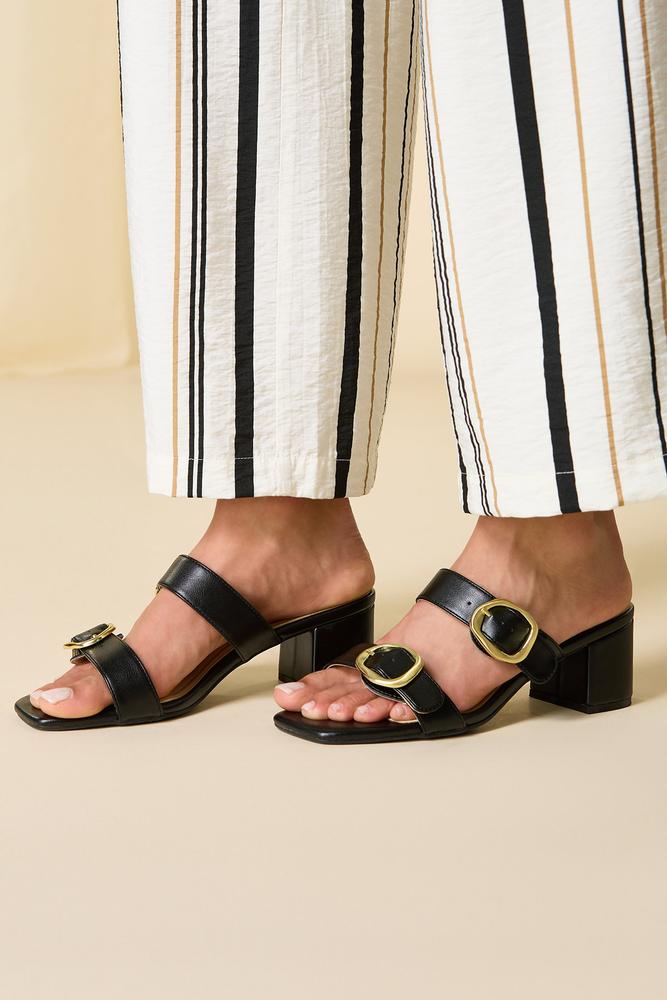 Versona black buckle band heels BLACK
