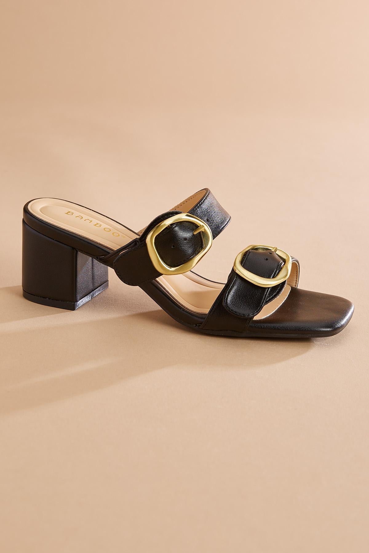 Versona black buckle band heels BLACK