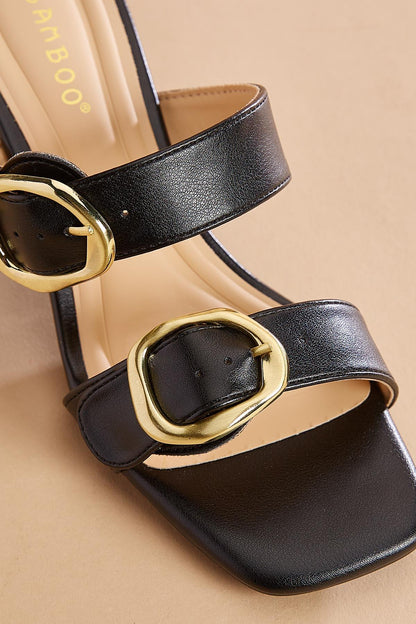 Versona black buckle band heels BLACK
