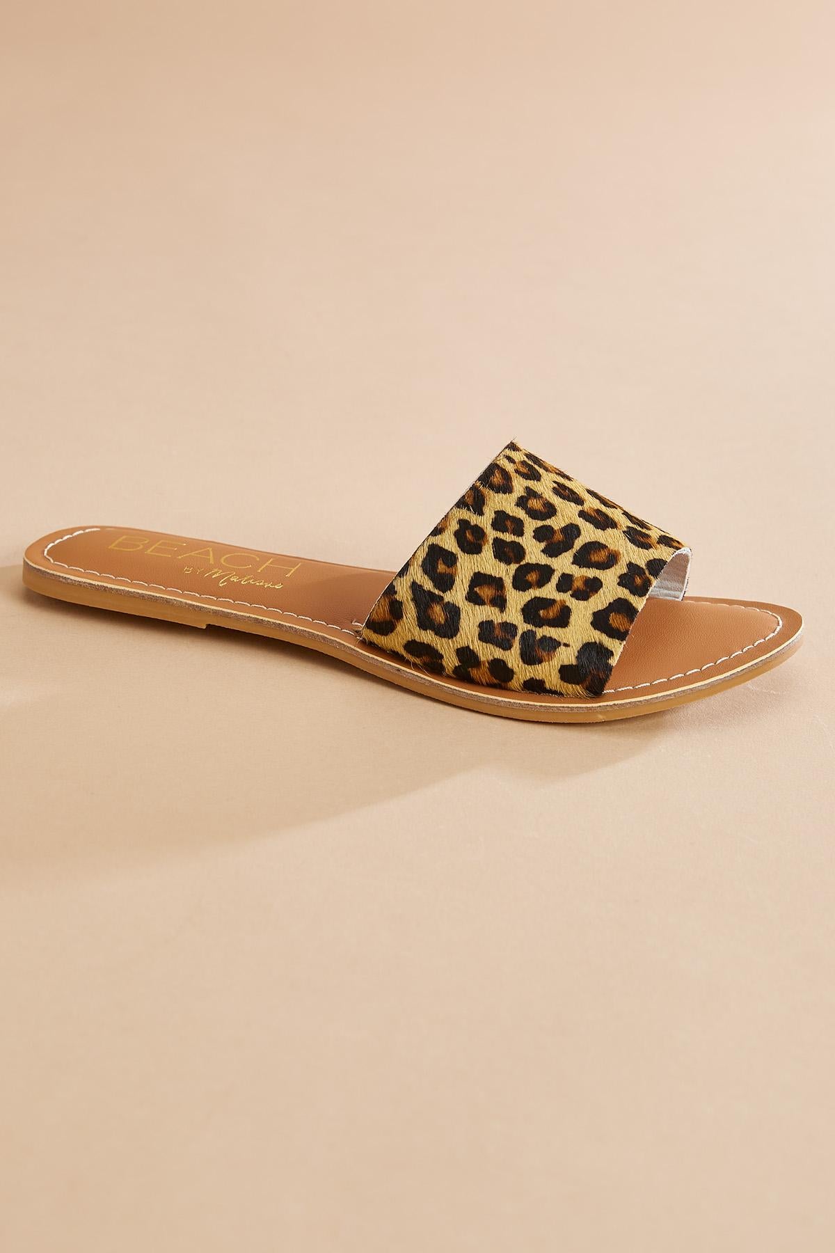 Versona faux leather animal print sandals BEIGE