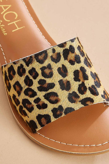 Versona faux leather animal print sandals BEIGE