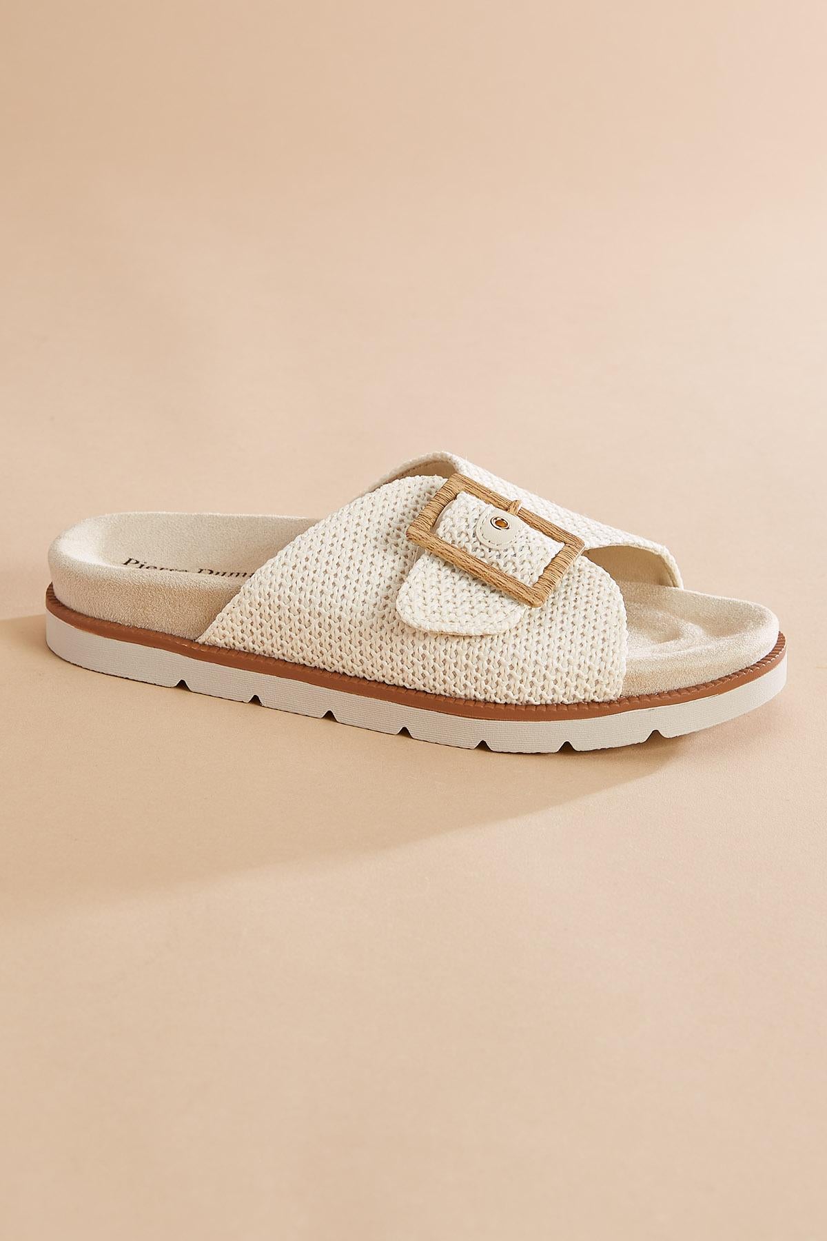 Versona raffia foot bed platform sandals PINK