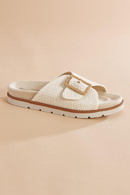 Versona raffia foot bed platform sandals PINK