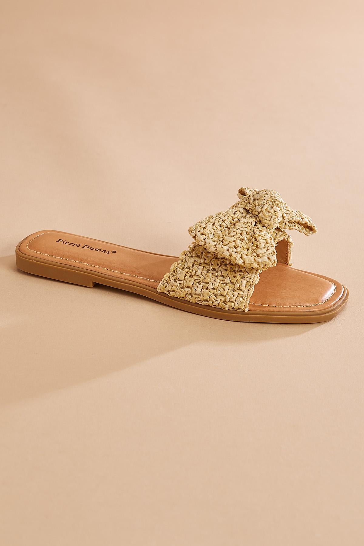 Versona raffia bow sandals BEIGE