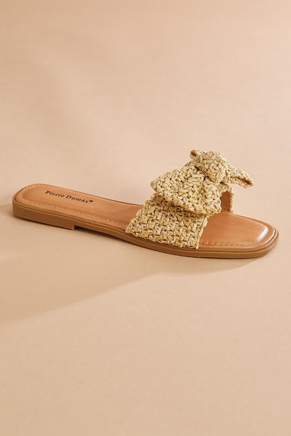 Versona raffia bow sandals BEIGE