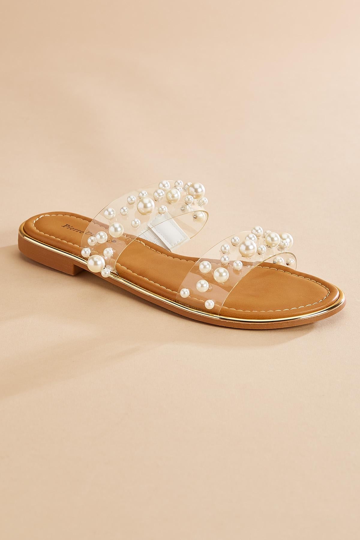 Versona pearl embellished clear band sandals CRYSTAL_CLEAR