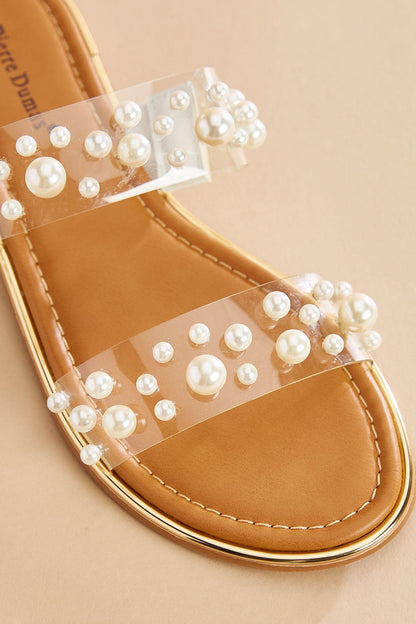 Versona pearl embellished clear band sandals CRYSTAL_CLEAR