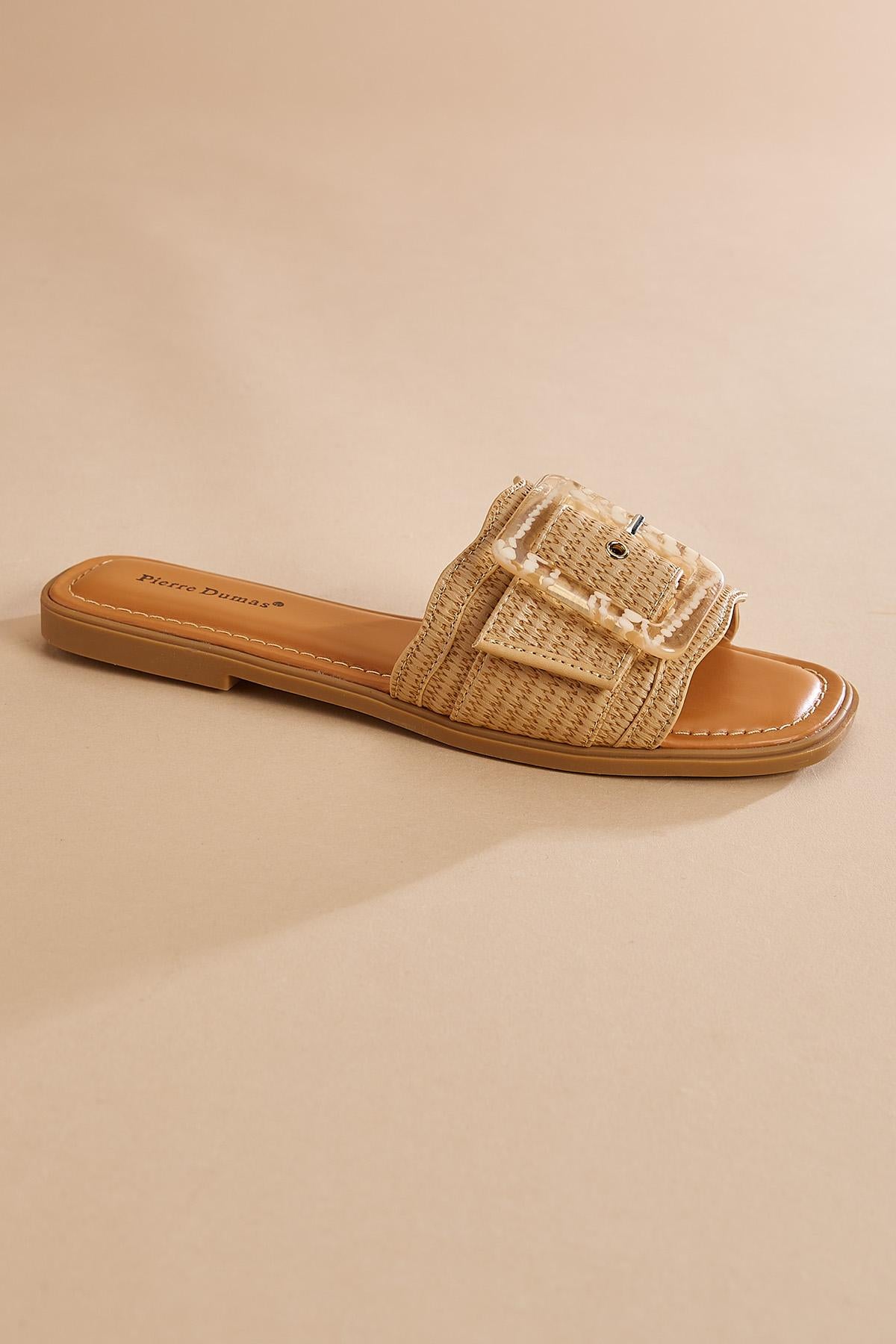 Versona raffia buckle band sandals BEIGE