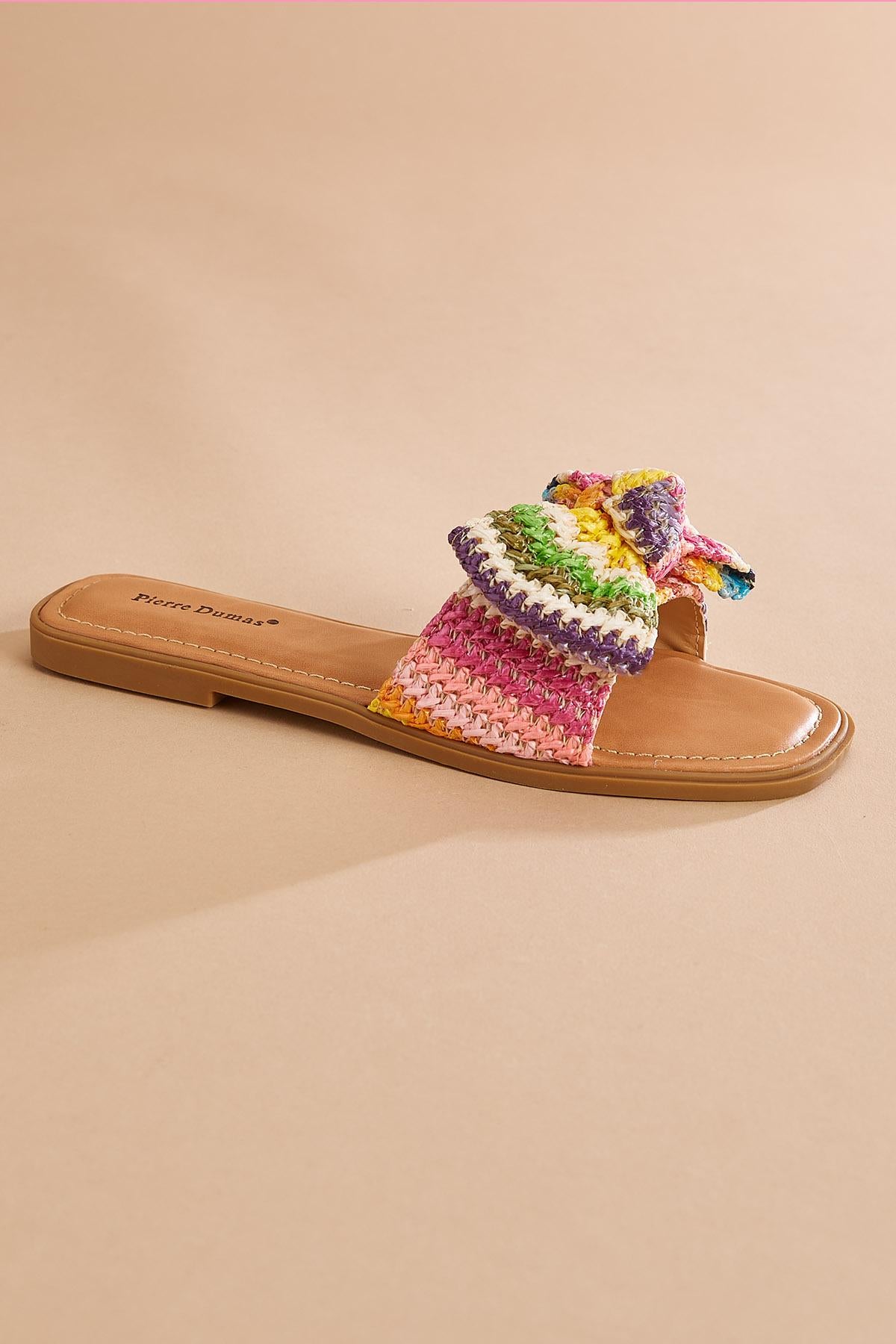 Versona multicolor raffia bow sandals MULTI