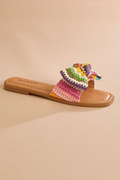 Versona multicolor raffia bow sandals MULTI