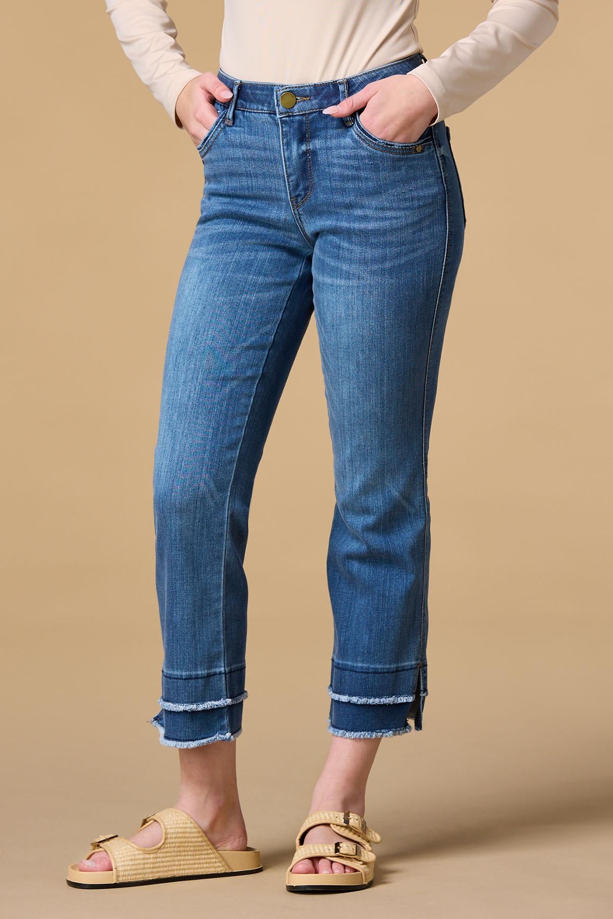 Versona fray list jeans LIGHT_WASH_DENIM
