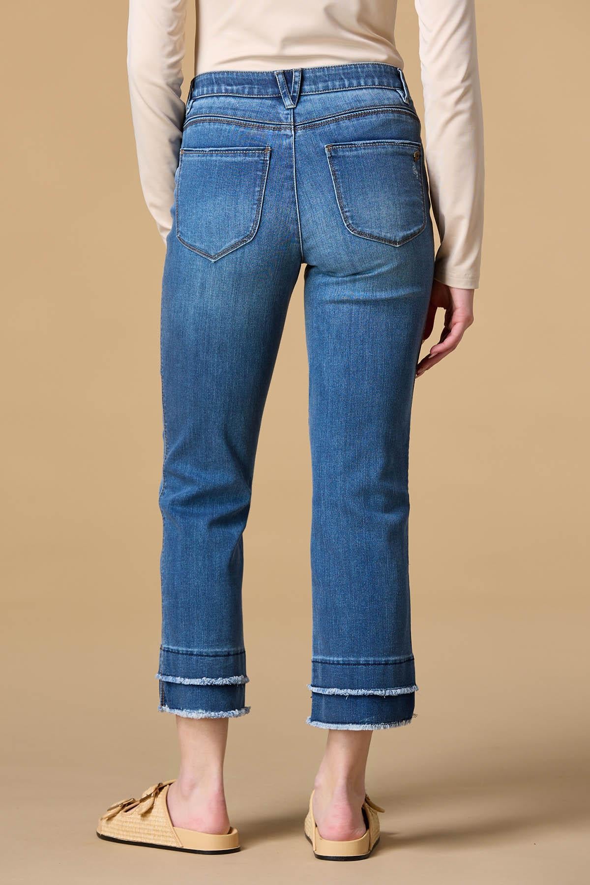 Versona fray list jeans LIGHT_WASH_DENIM