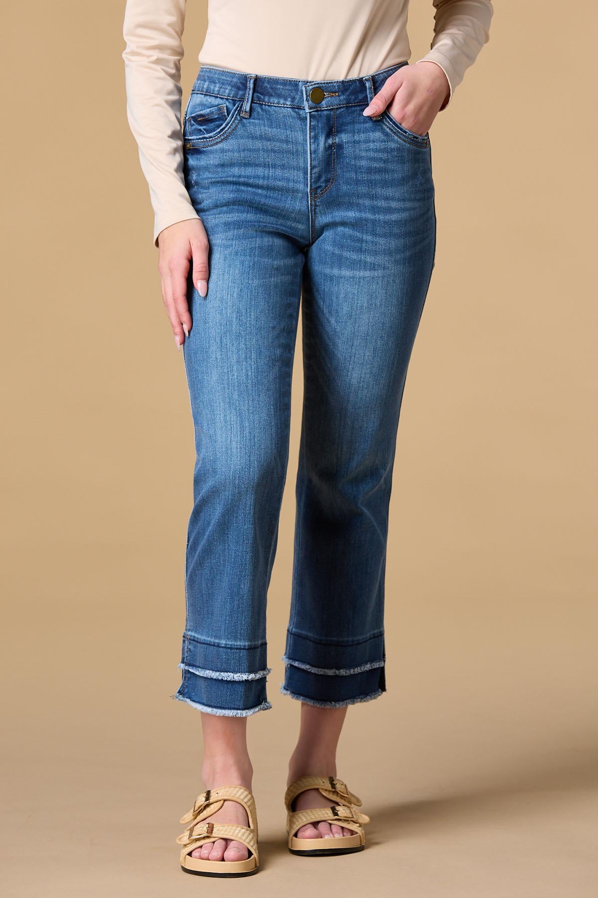 Versona fray list jeans LIGHT_WASH_DENIM