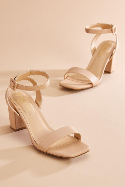 Versona faux leather ankle strap heels NUDE
