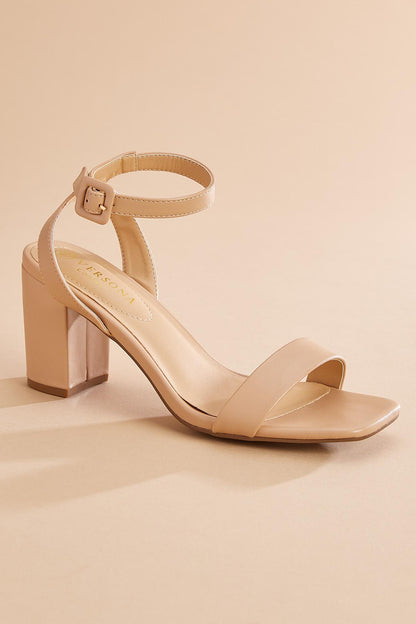 Versona faux leather ankle strap heels NUDE