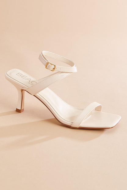 Versona faux leather crossover ankle strap heels BROWN