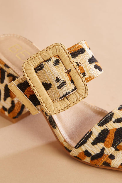 Versona leopard print buckle band heels LEOPARD_PATTERN