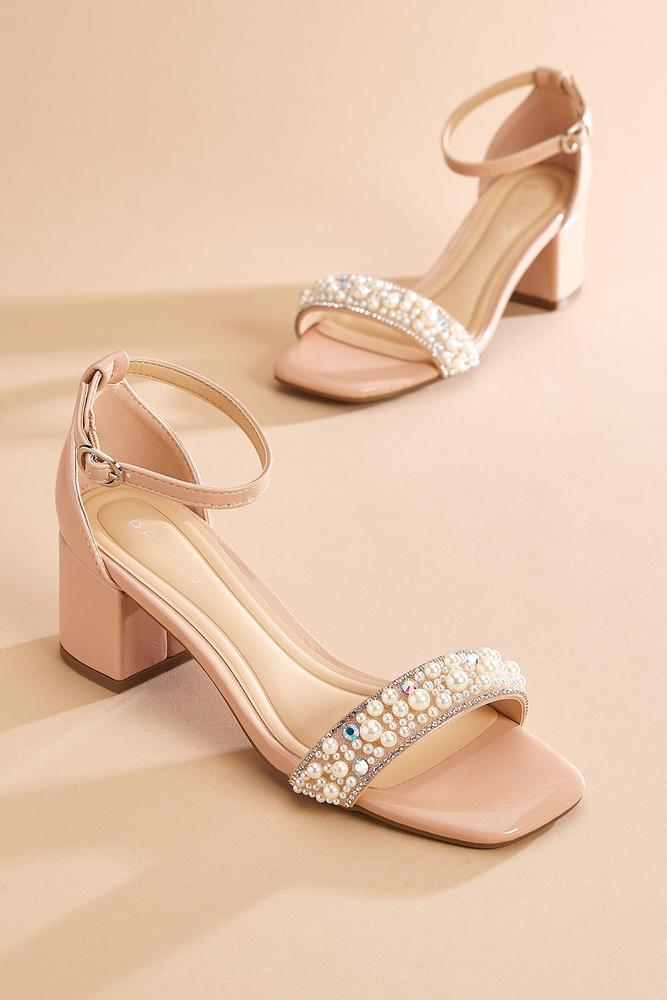 Versona embellished band nude heels NUDE