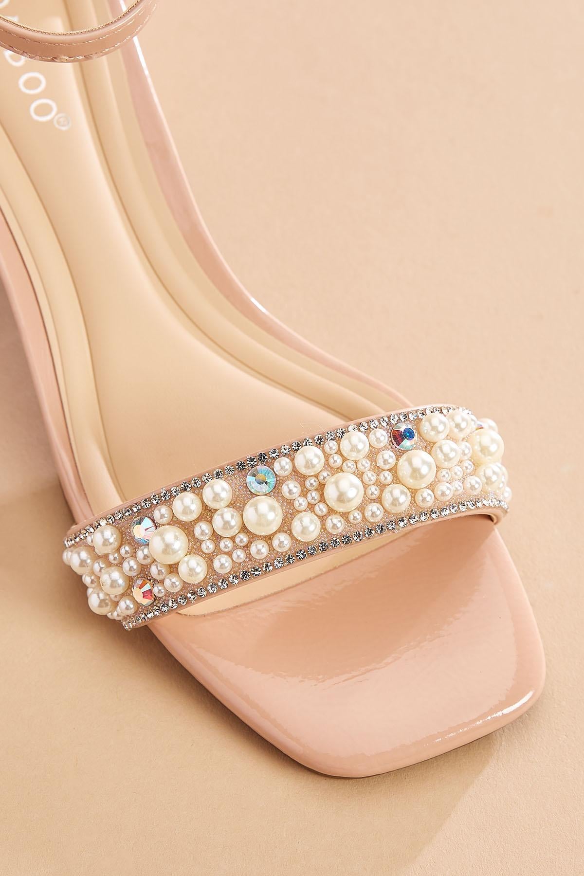 Versona embellished band nude heels NUDE