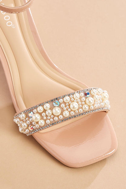 Versona embellished band nude heels NUDE