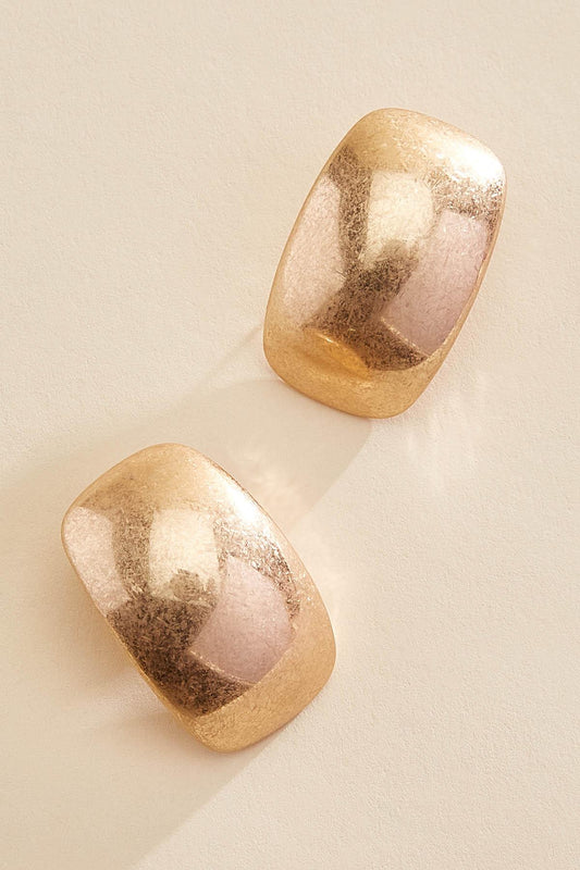 Versona brushed gold stone stud earrings GOLD