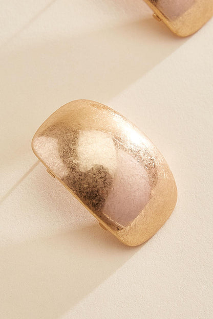 Versona brushed gold stone stud earrings GOLD