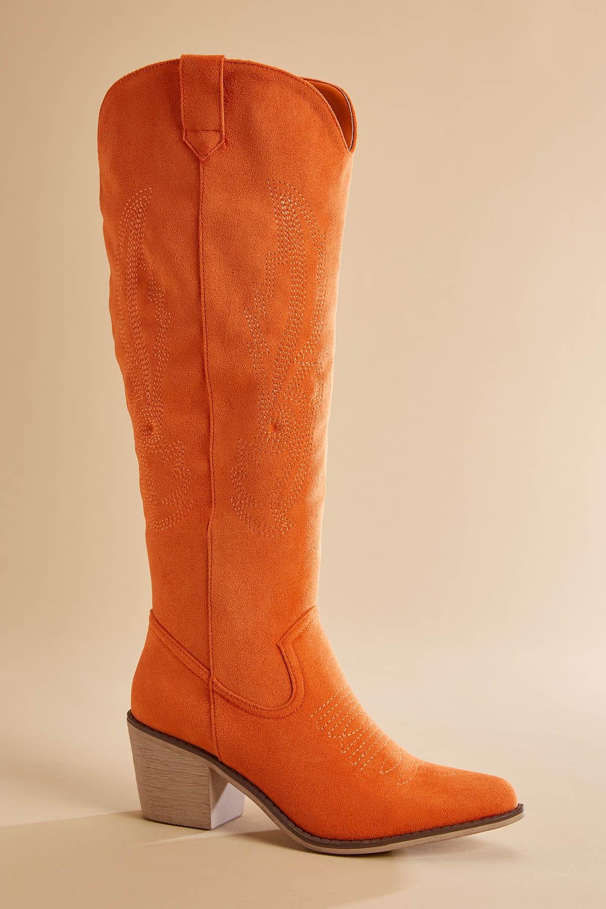 Versona tall pink faux suede cowboy boots PINK