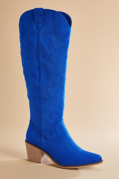 Versona tall pink faux suede cowboy boots PINK