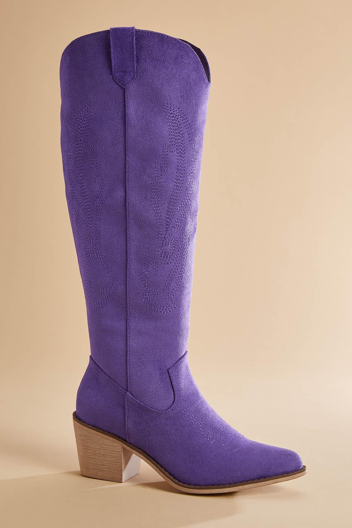 Versona tall pink faux suede cowboy boots PINK